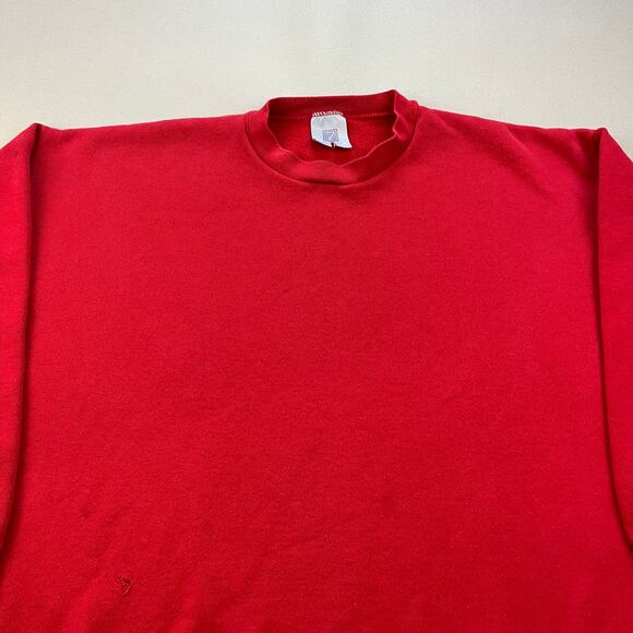 Vintage Logo 7 Sweatshirt Adult XL Red Crewneck Fleece Heavyweight Sports 90s - Picture 2 of 14